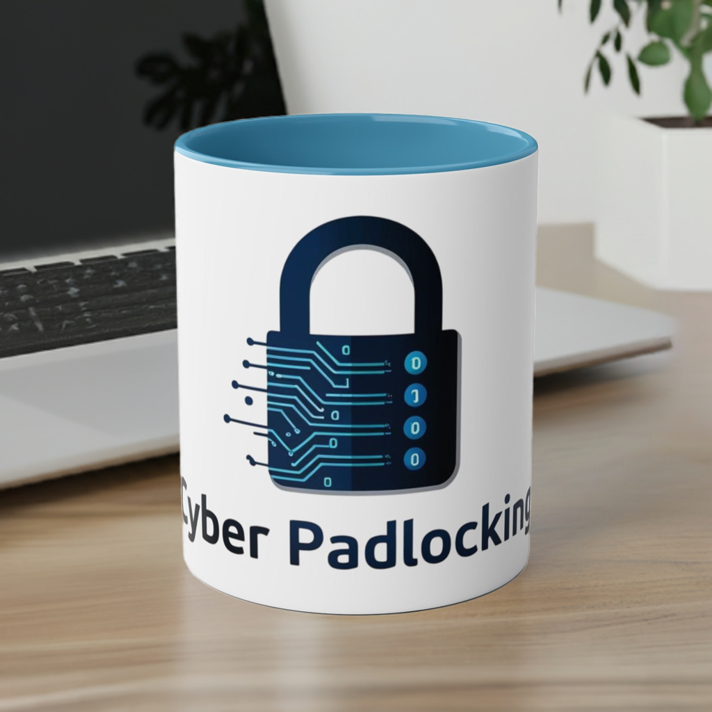 Cyber Padlocking Coffee Mug - Two-Tone Design