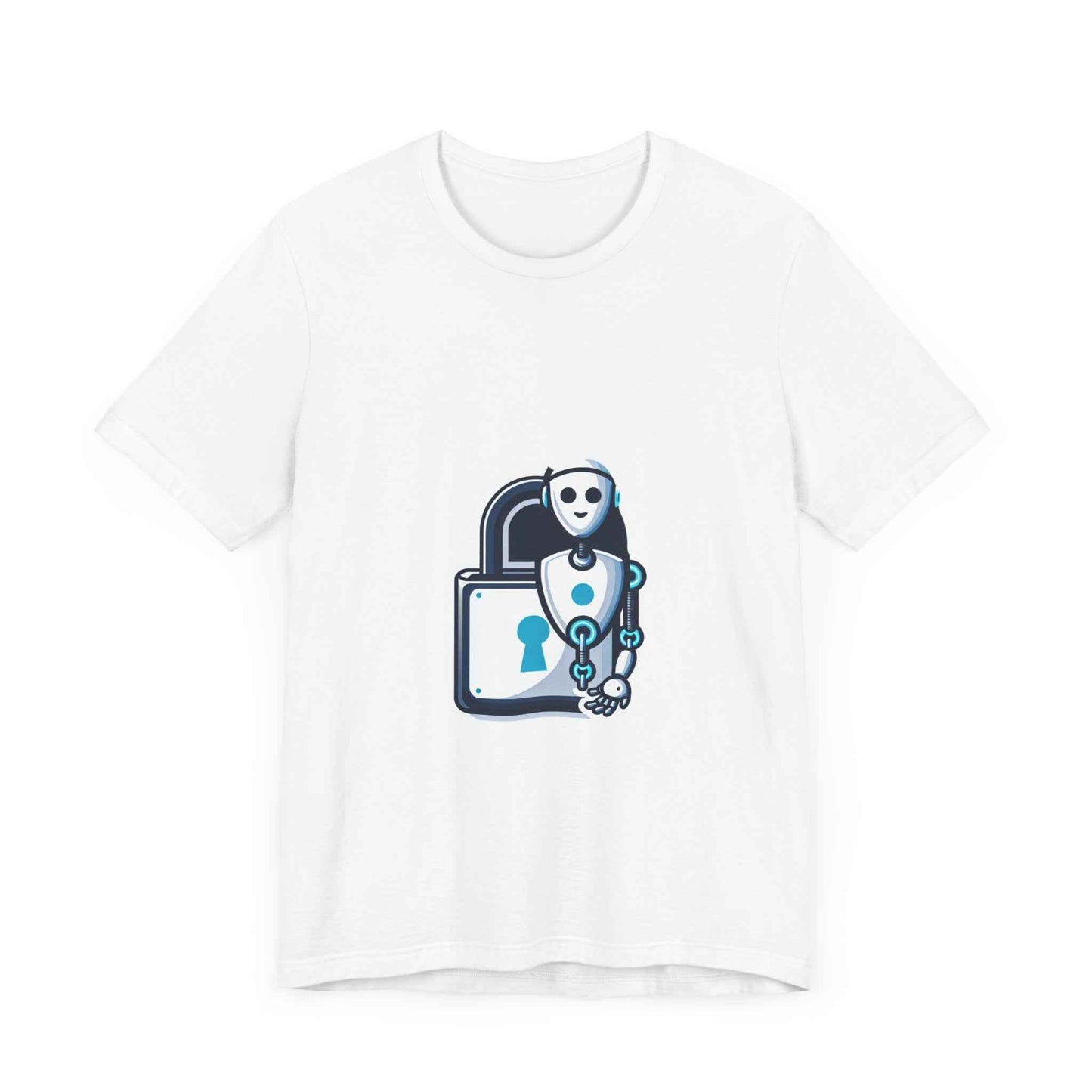AI Robot Lock Graphic Unisex Jersey Tee