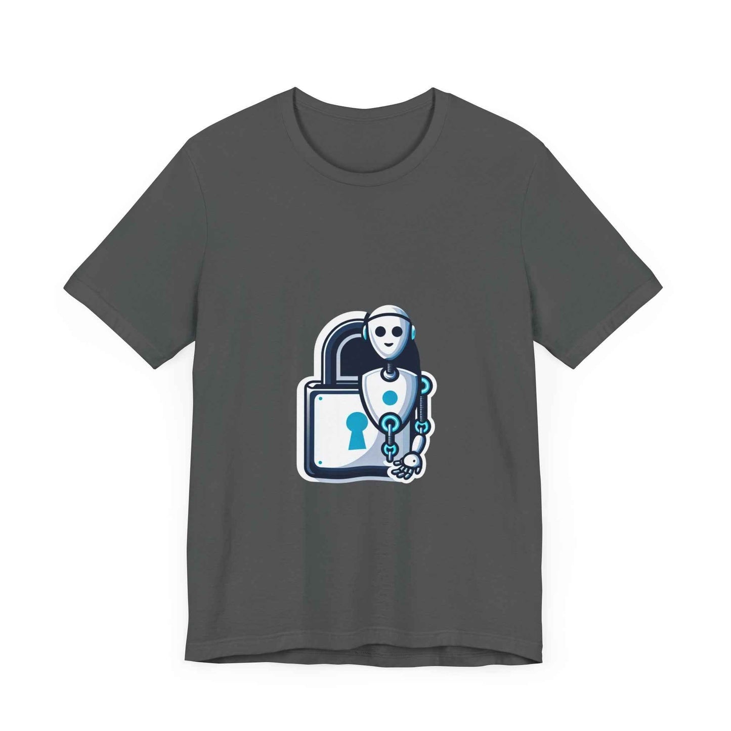 AI Robot Lock Graphic Unisex Jersey Tee