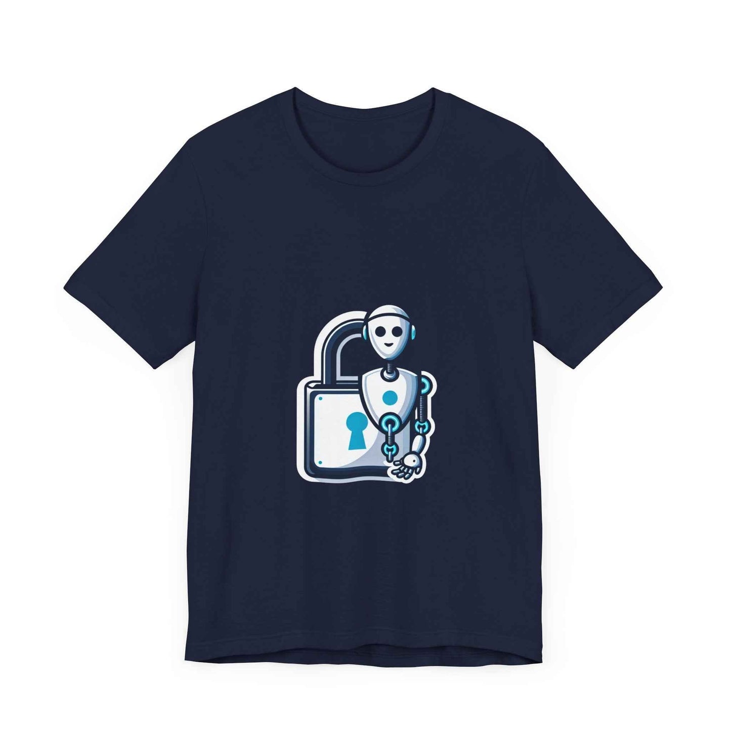 AI Robot Lock Graphic Unisex Jersey Tee
