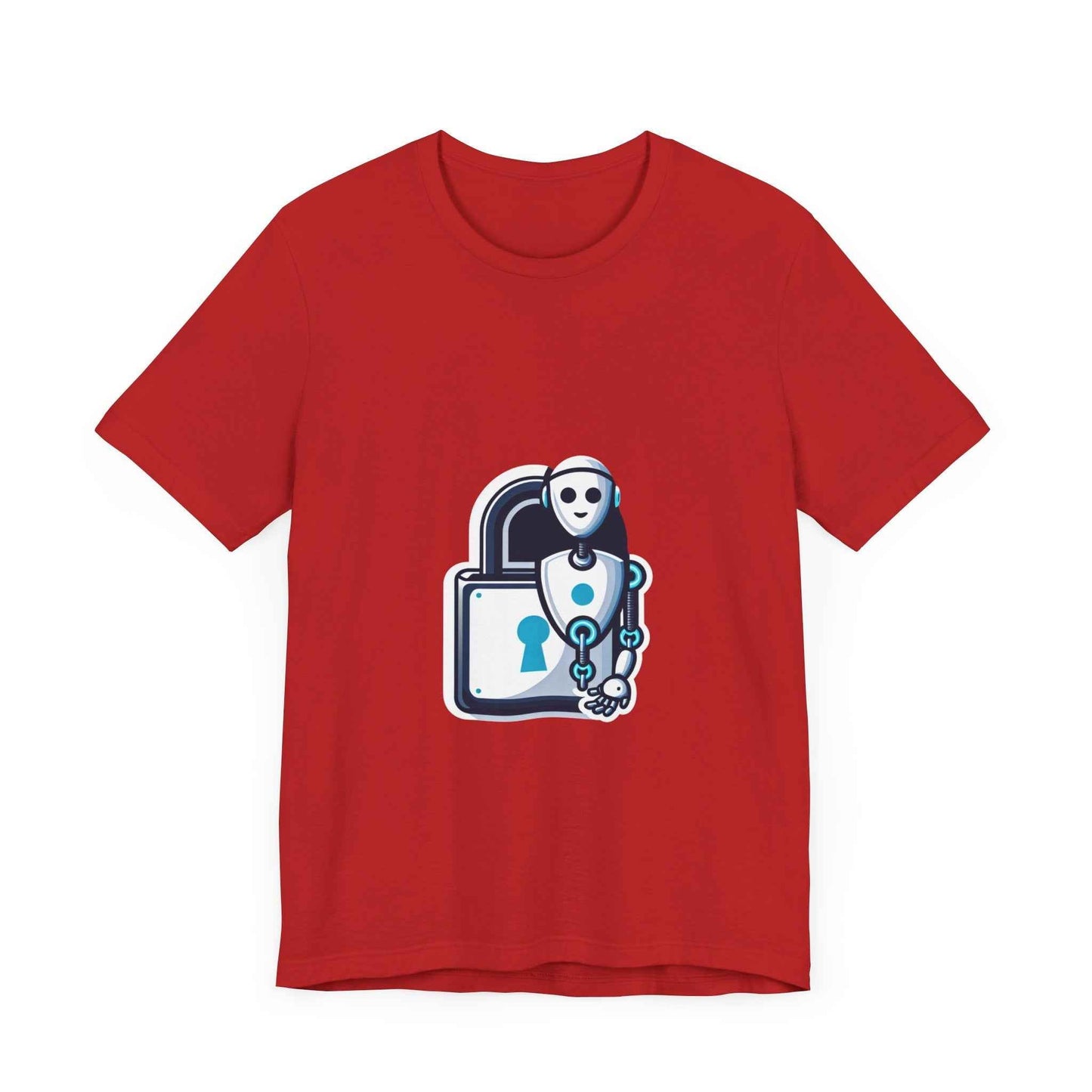 AI Robot Lock Graphic Unisex Jersey Tee