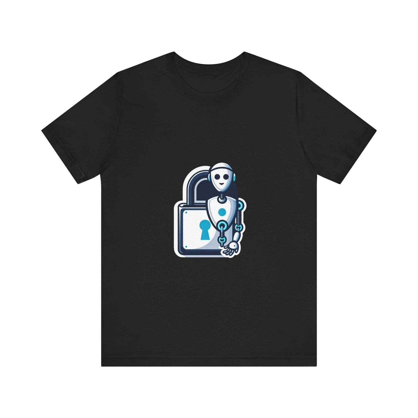 AI Robot Lock Graphic Unisex Jersey Tee