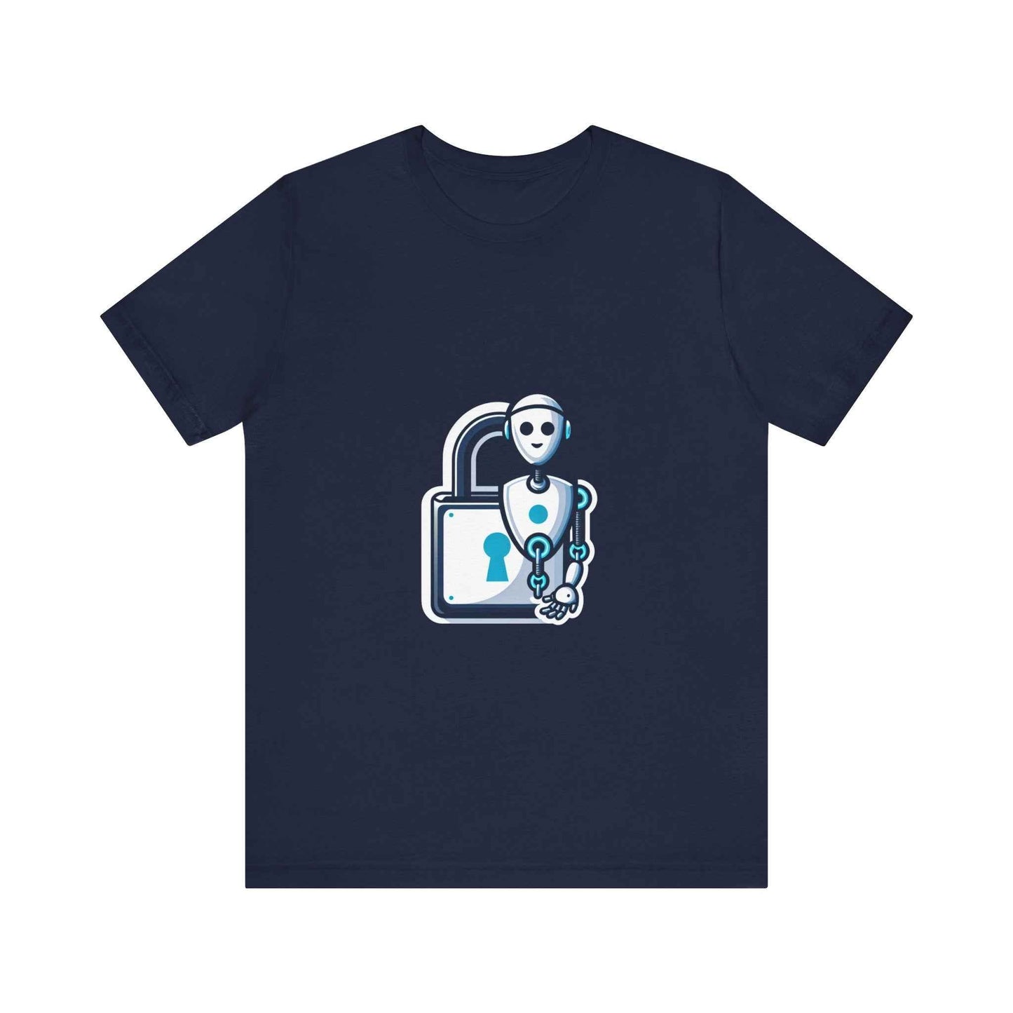 AI Robot Lock Graphic Unisex Jersey Tee