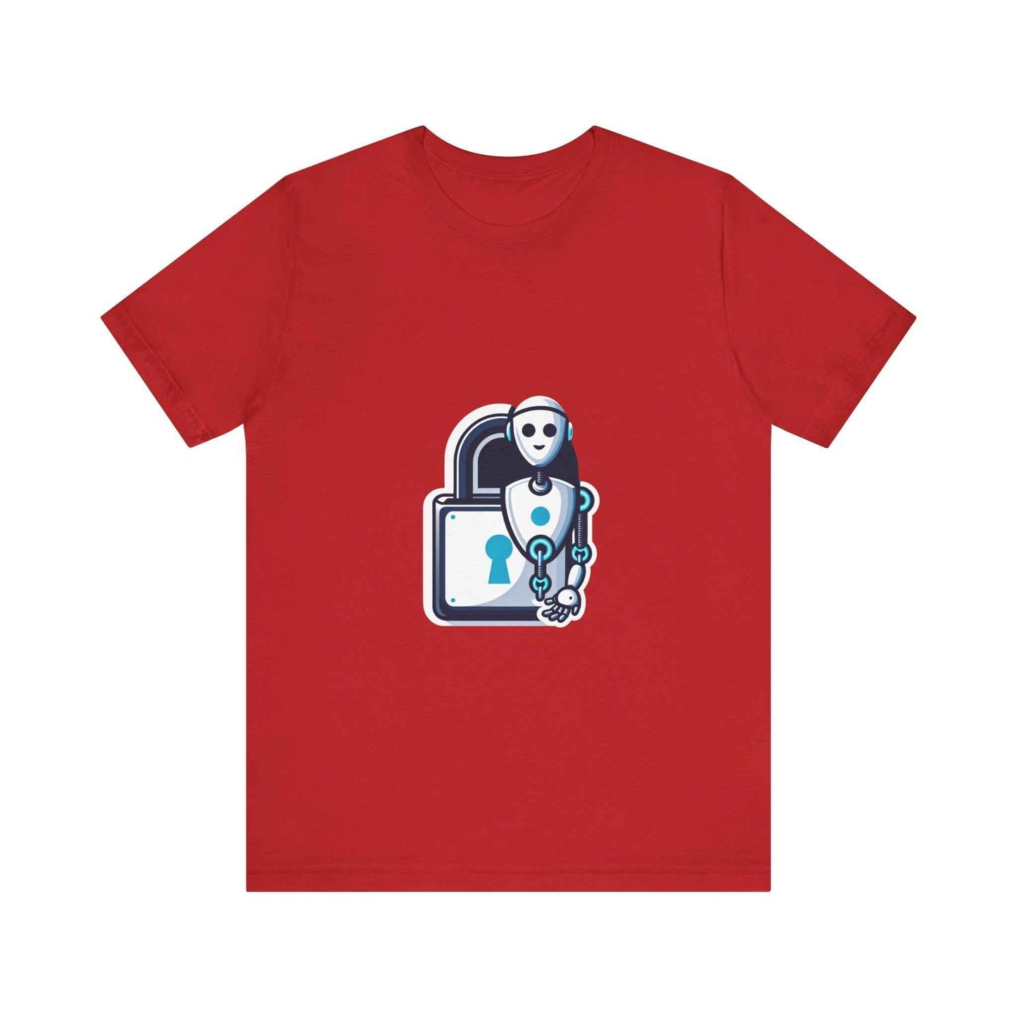 AI Robot Lock Graphic Unisex Jersey Tee