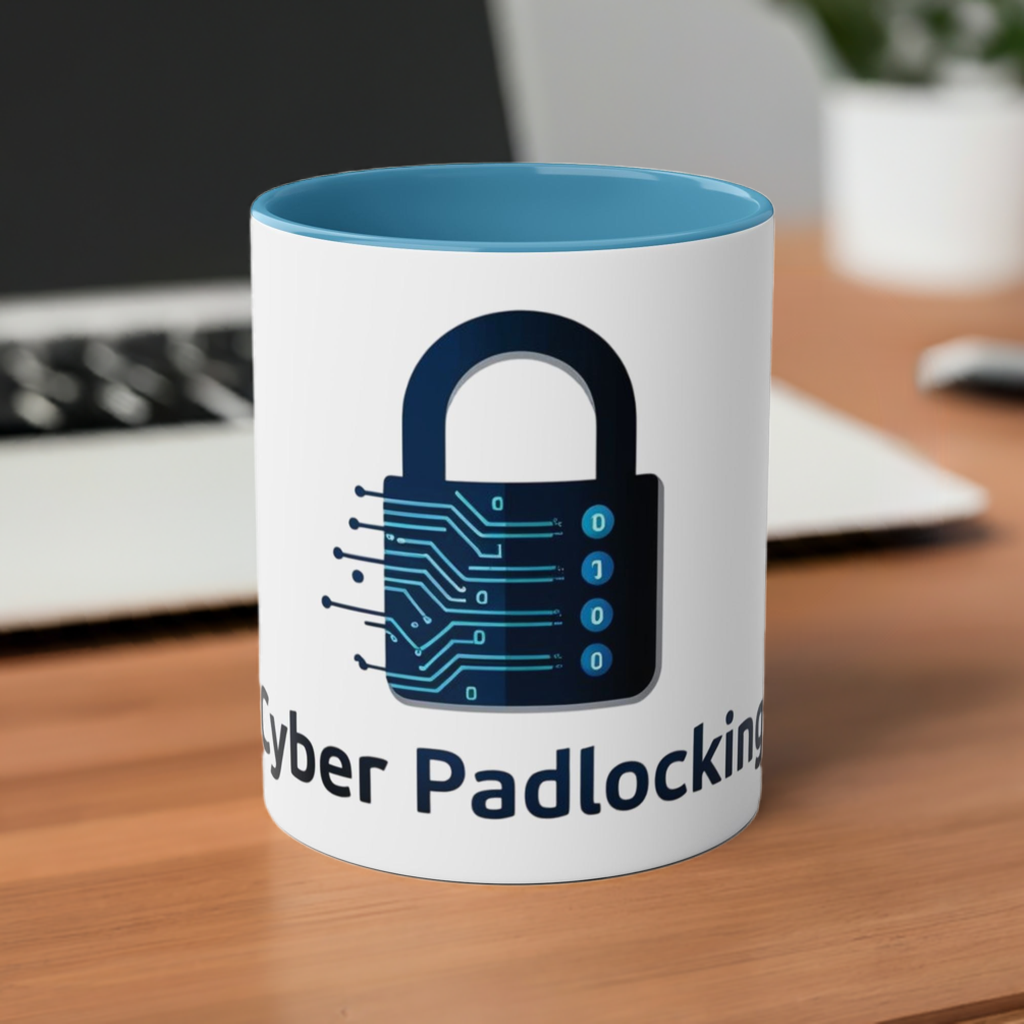 Cyber Padlocking Coffee Mug - Two-Tone Design