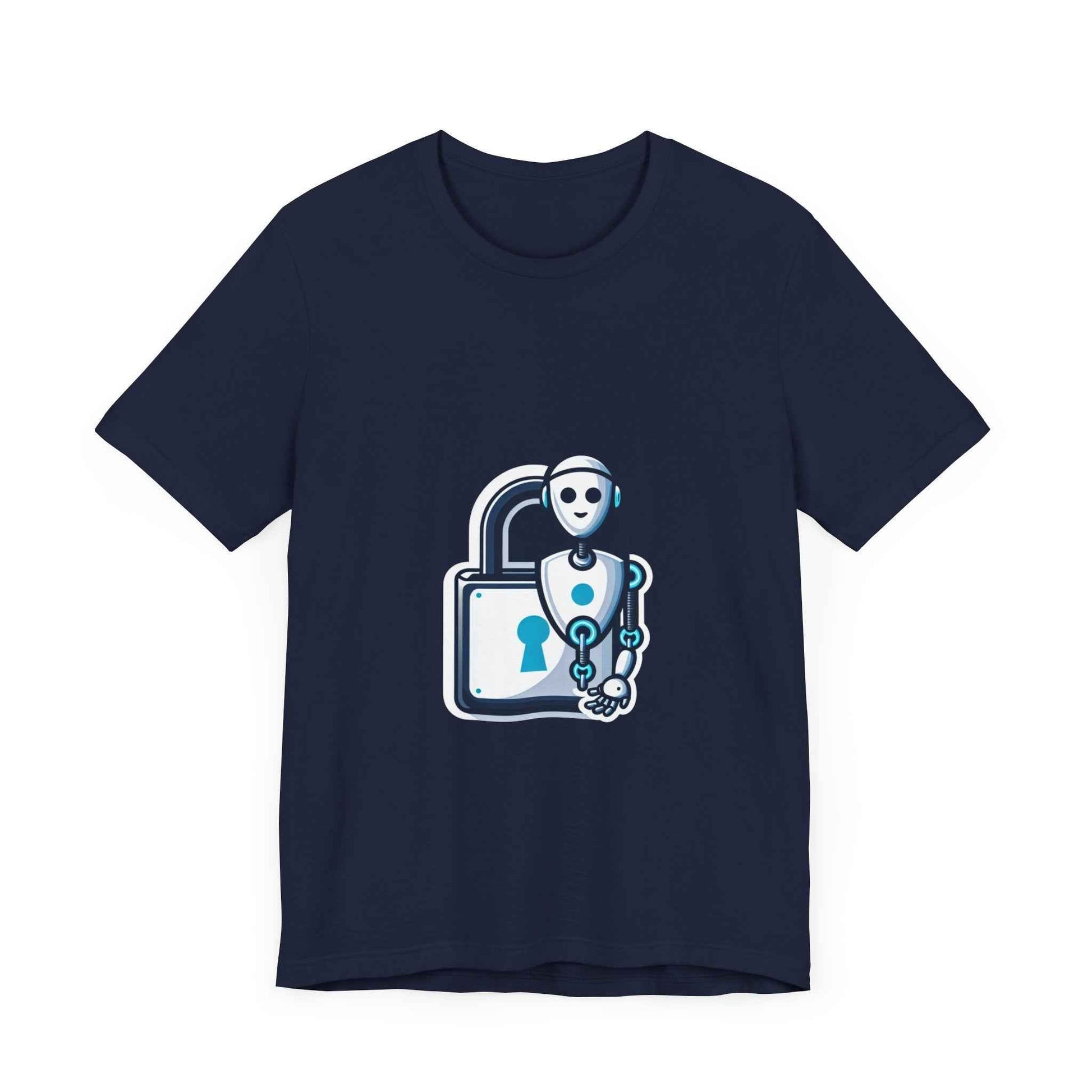 AI Robot Lock Graphic Unisex Jersey Tee
